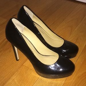 Shiny black heels